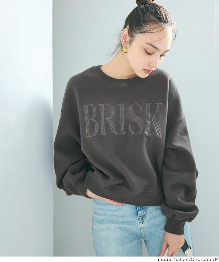 重磅內刷毛復古加工LOGO大學T