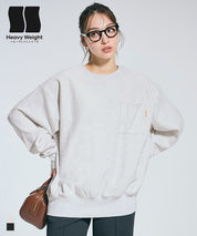 重磅內刷毛口袋大學T