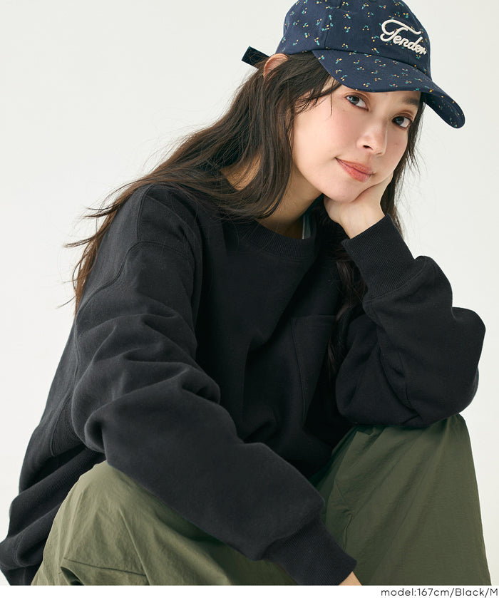 重磅內刷毛口袋大學T