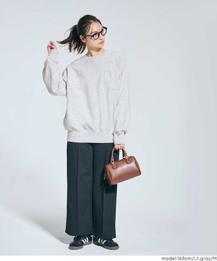 重磅內刷毛口袋大學T