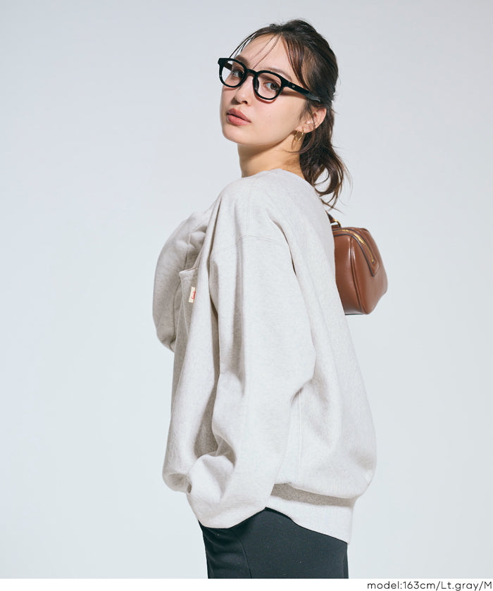 重磅內刷毛口袋大學T