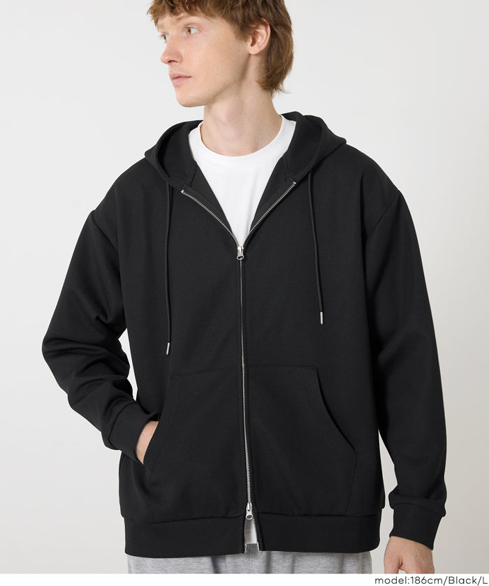 柔軟太空棉寬版連帽外套