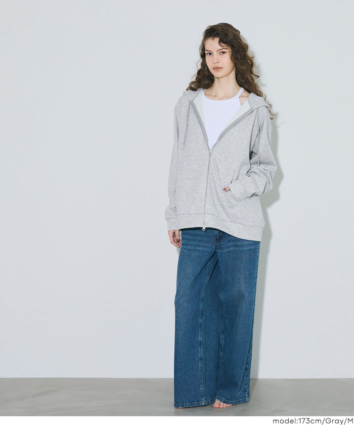 柔軟太空棉寬版連帽外套