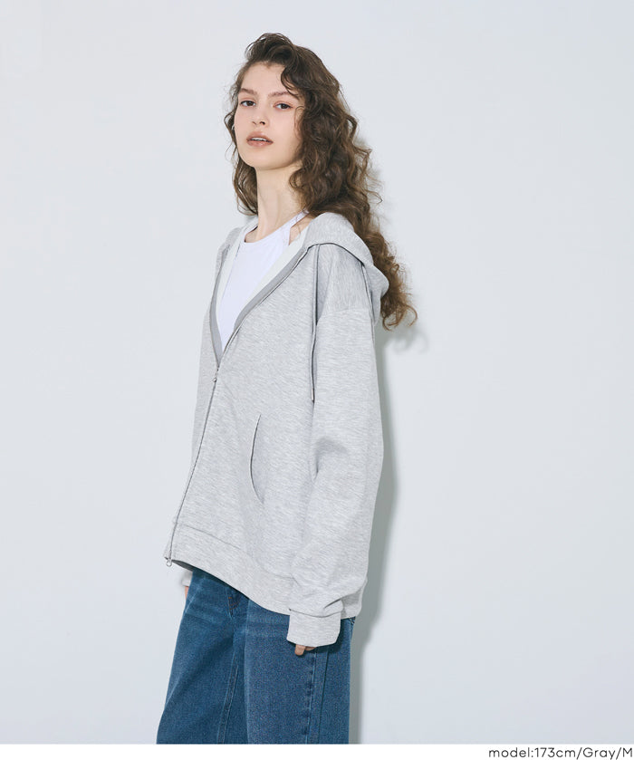 柔軟太空棉寬版連帽外套