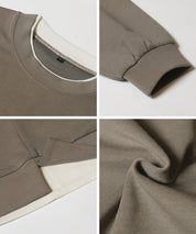 假兩件柔軟太空棉大學T