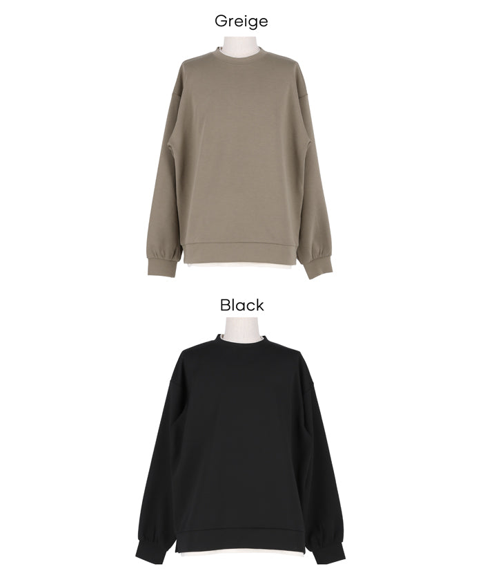 假兩件柔軟太空棉大學T