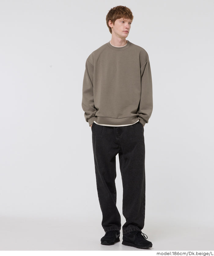 假兩件柔軟太空棉大學T