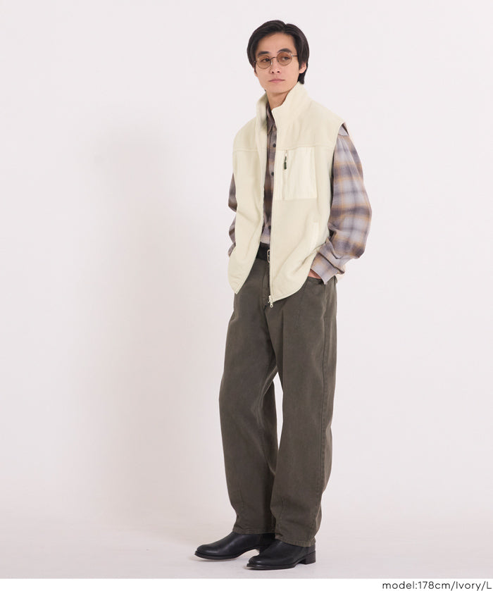 抓毛絨高領背心