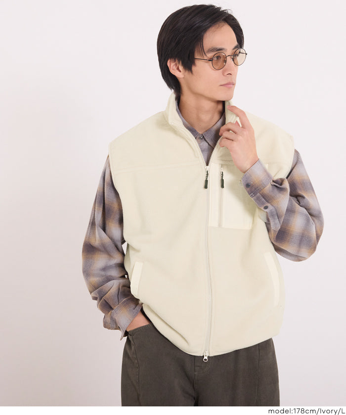 抓毛絨高領背心