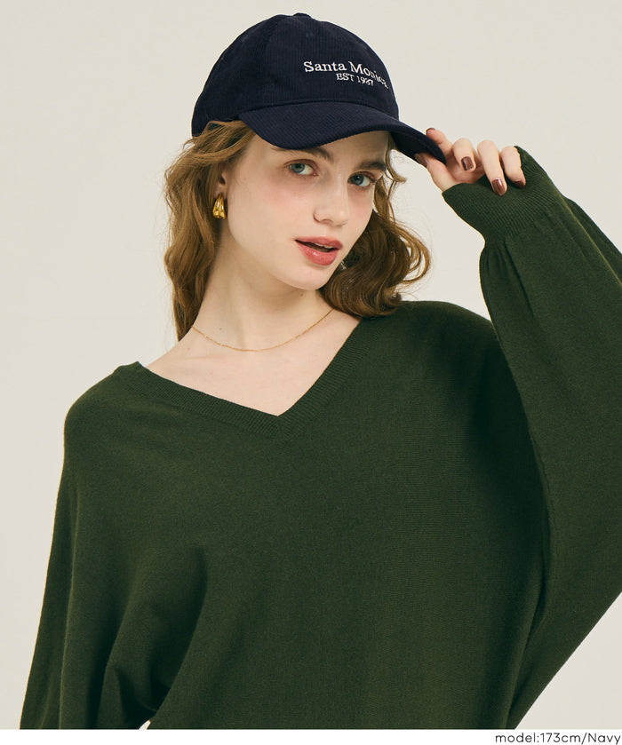 燈芯絨LOGO棒球帽