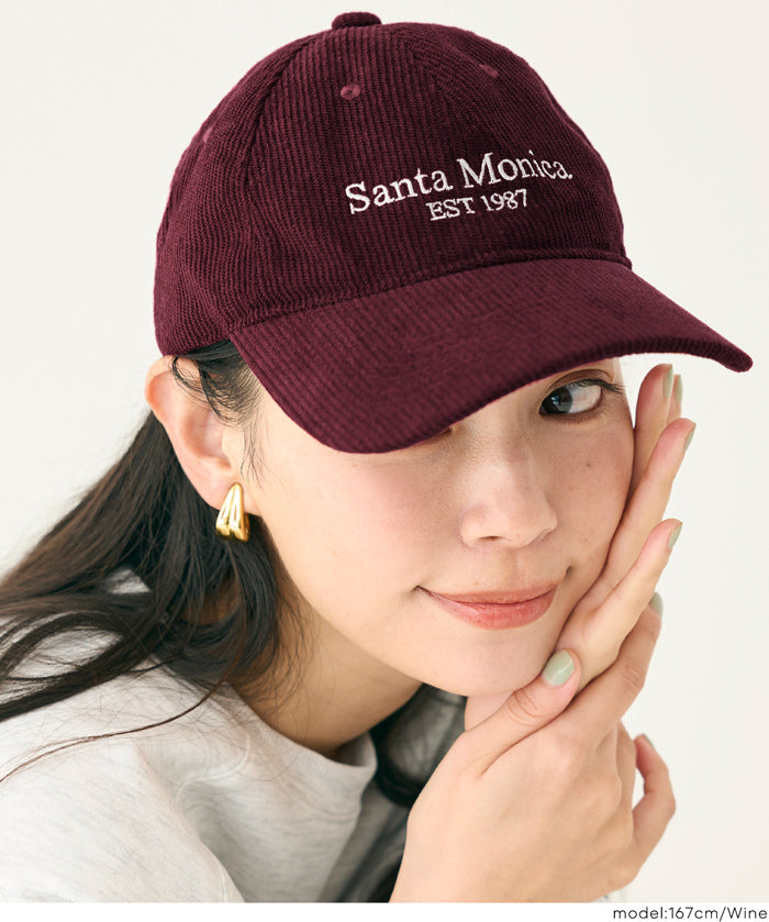 燈芯絨LOGO棒球帽