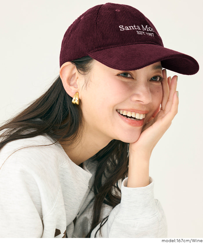 燈芯絨LOGO棒球帽