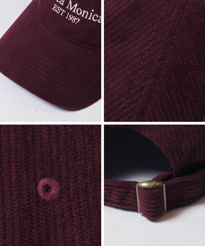 燈芯絨LOGO棒球帽