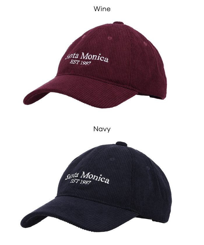 燈芯絨LOGO棒球帽