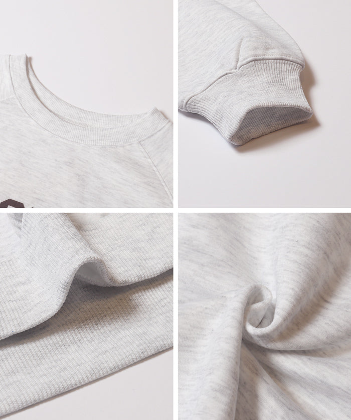 內刷毛插肩袖LOGO大學T