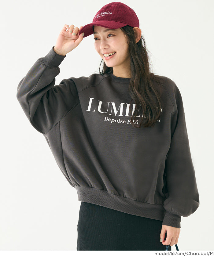 內刷毛插肩袖LOGO大學T