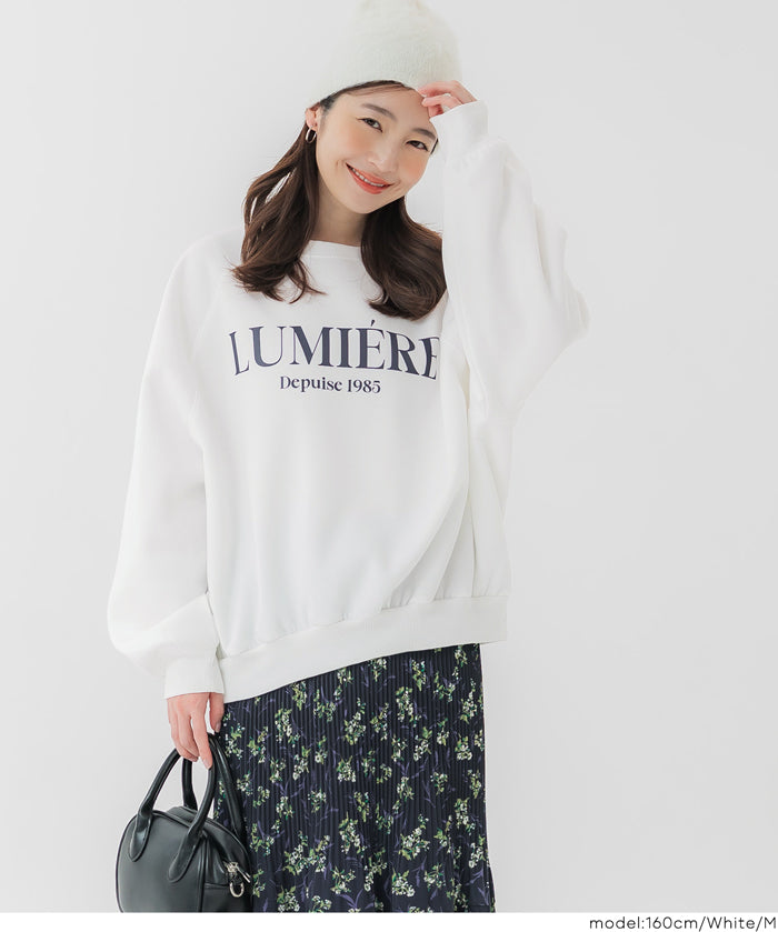 內刷毛插肩袖LOGO大學T