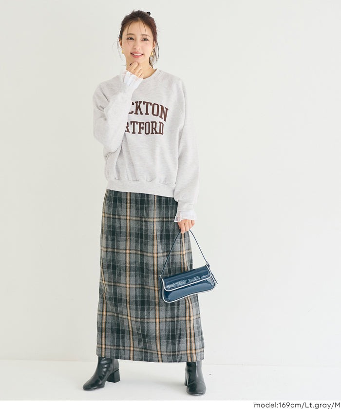 內刷毛插肩袖LOGO大學T