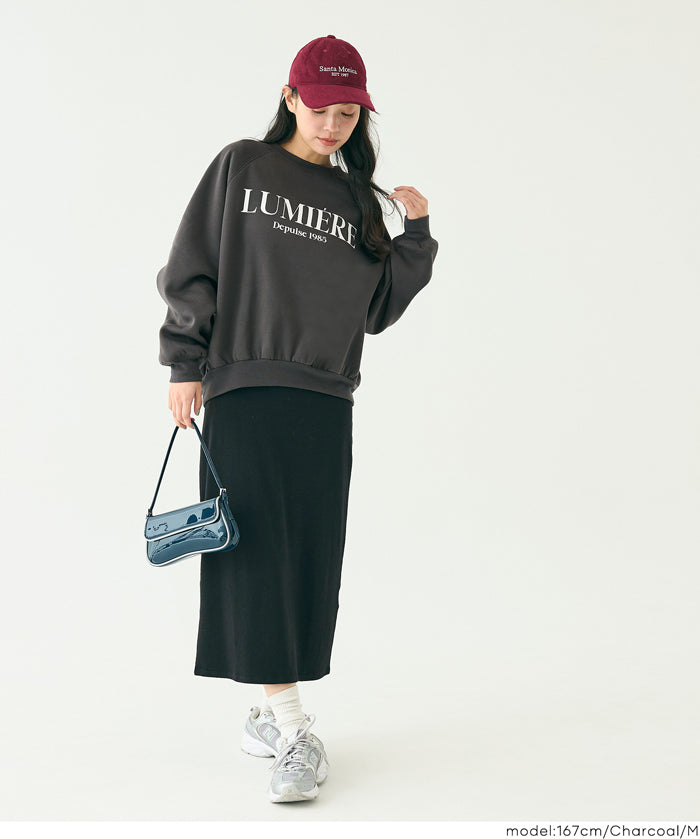 內刷毛插肩袖LOGO大學T