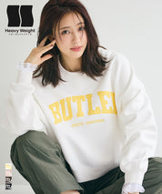 重磅內刷毛刺繡LOGO大學T