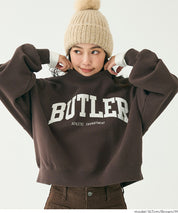 重磅內刷毛刺繡LOGO大學T