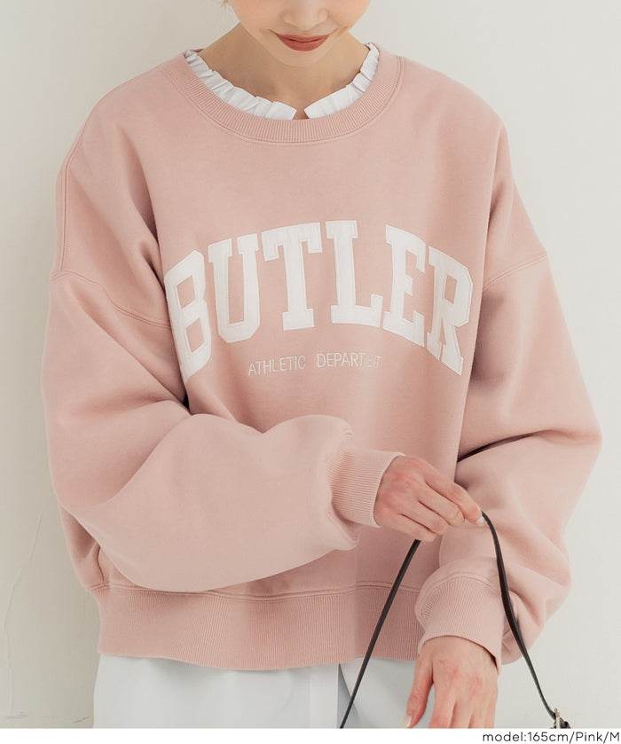 重磅內刷毛刺繡LOGO大學T