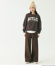 重磅內刷毛刺繡LOGO大學T