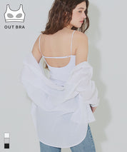 一字美背罩杯細肩帶背心 OUT BRA