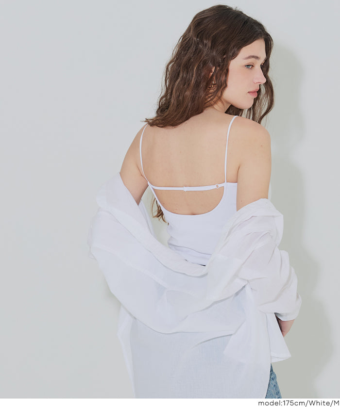 一字美背罩杯細肩帶背心 OUT BRA