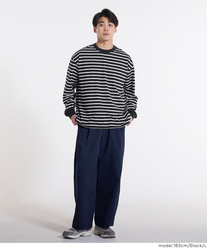 條紋寬版長袖上衣