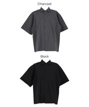 彈性短袖開襟襯衫