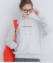薄款毛圈布刺繡LOGO連帽上衣