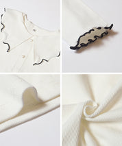 童裝 羅紋愛心鈕扣上衣