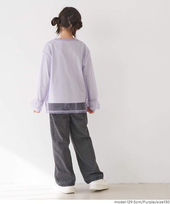 童裝 兩件套 網紗上衣&長袖T恤