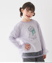 童裝 兩件套 網紗上衣&長袖T恤