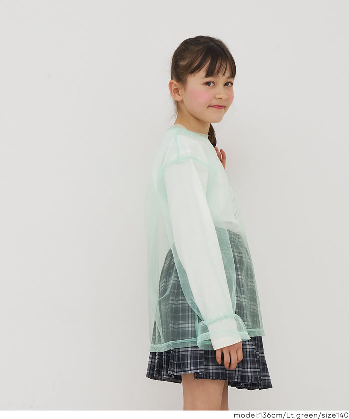 童裝 兩件套 網紗上衣&長袖T恤