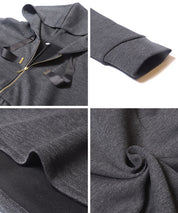 柔軟太空棉荷葉下擺連帽外套