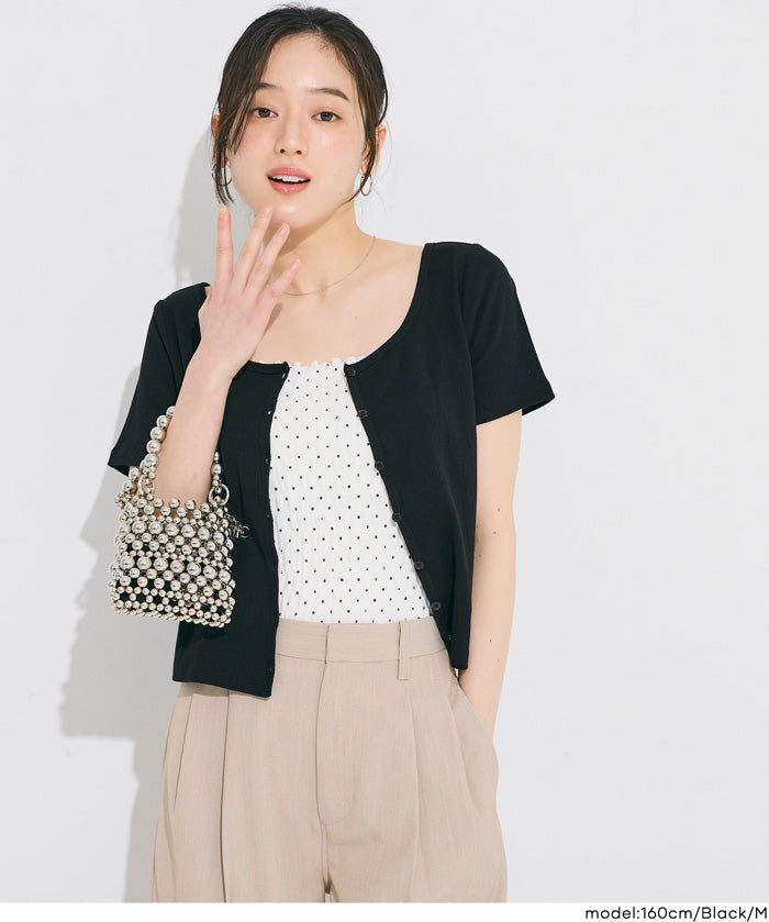 羅紋短袖針織外套