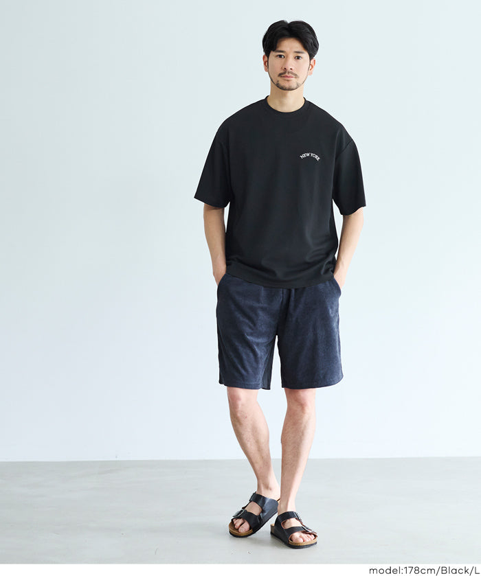 輕薄壓紋胸前刺繡T恤