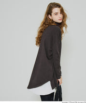 高領中長款顯瘦蝙蝠袖針織上衣