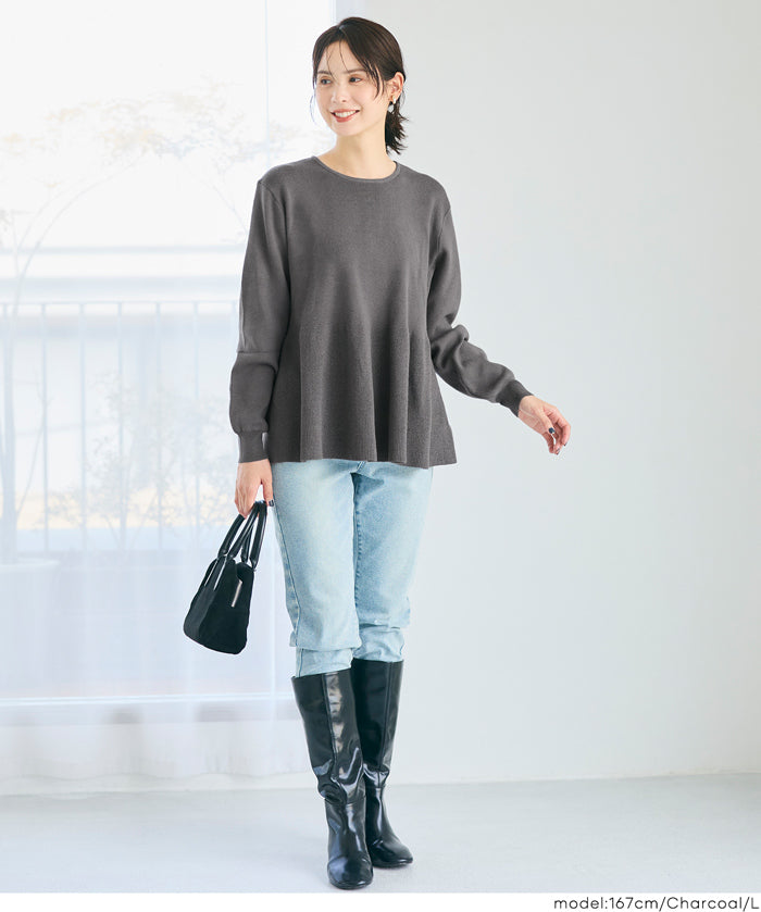 珍珠點綴針織娃娃上衣