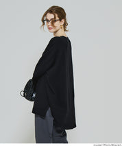 中長款顯瘦蝙蝠袖針織上衣