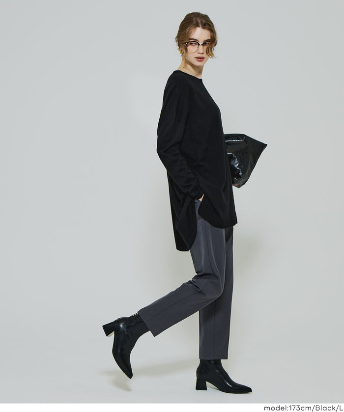 中長款顯瘦蝙蝠袖針織上衣