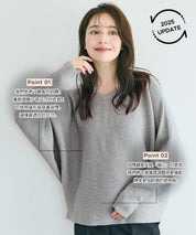 蝙蝠袖V領針織毛衣