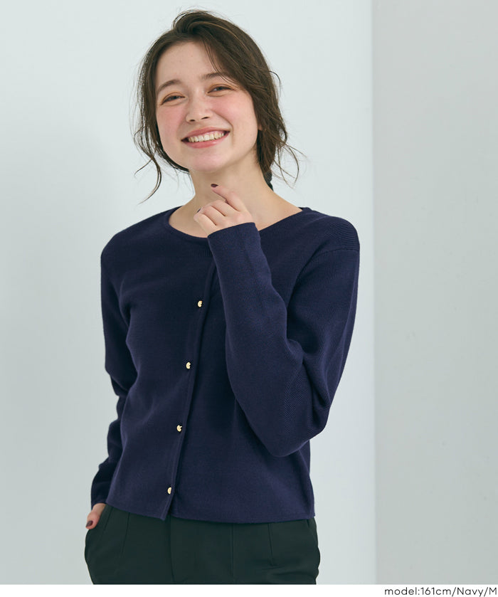 金扣長袖針織開衫