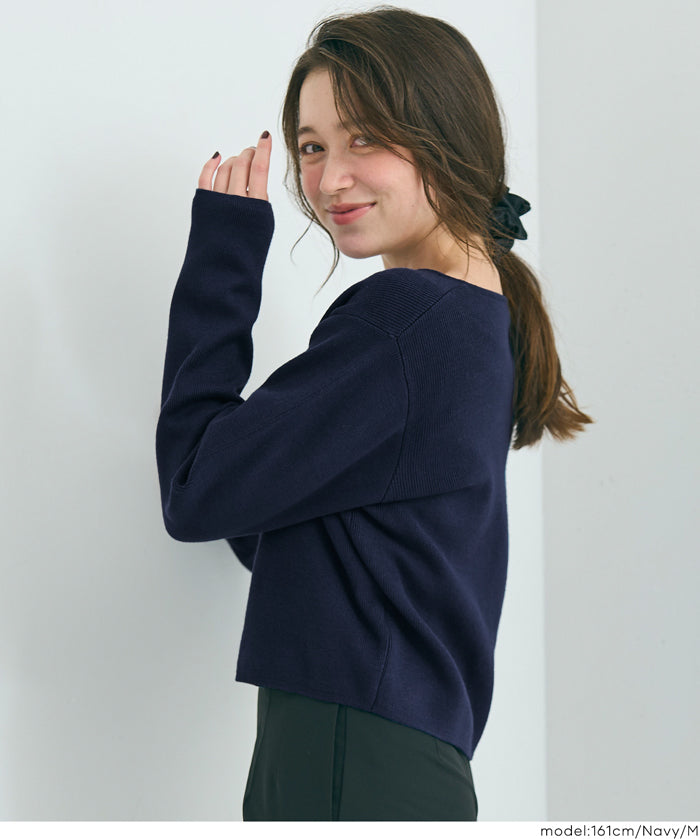 金扣長袖針織開衫