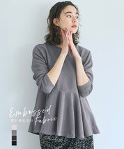 壓紋荷葉下擺長袖娃娃衣