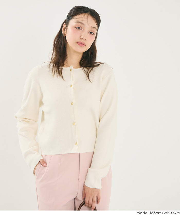 金扣長袖針織開衫