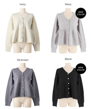 細閃針織V領開衫