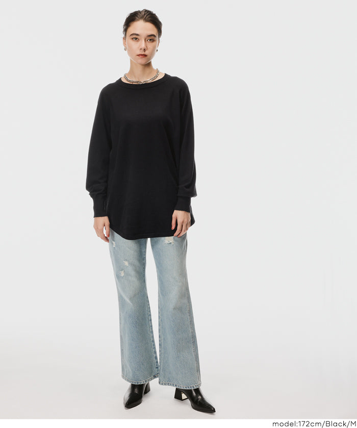 圓弧下擺針織上衣